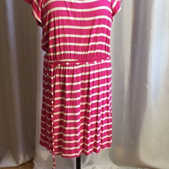 NWOT Lightweight pink & cream striped dress with belt in PXL any SILVERWEAR - Picture 4 of 13